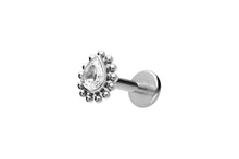Laden Sie das Bild in den Galerie-Viewer, Titan Kugeln Tropfen Kristall Innengewinde Labret Ohrpiercing piercinginspiration®
