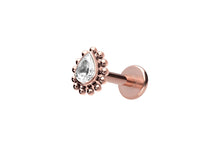 Laden Sie das Bild in den Galerie-Viewer, Titan Kugeln Tropfen Kristall Innengewinde Labret Ohrpiercing piercinginspiration®