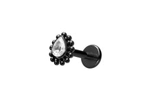 Laden Sie das Bild in den Galerie-Viewer, Titan Kugeln Tropfen Kristall Innengewinde Labret Ohrpiercing piercinginspiration®