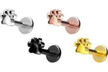 Laden Sie das Bild in den Galerie-Viewer, Titan Innengewinde Labret Hundepfote Pfote Barbell Ohrpiercing piercinginspiration®