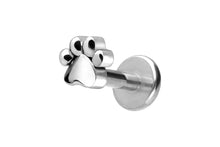 Laden Sie das Bild in den Galerie-Viewer, Titan Innengewinde Labret Hundepfote Pfote Barbell Ohrpiercing piercinginspiration®