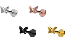 Laden Sie das Bild in den Galerie-Viewer, Titan Innengewinde Labret Schmetterling Ohrpiercing piercinginspiration®