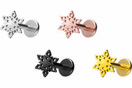 Titan Innengewinde Labret Schneeflocke Barbell Innengewinde Ohrpiercing piercinginspiration®