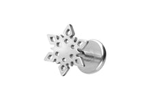 Laden Sie das Bild in den Galerie-Viewer, Titan Innengewinde Labret Schneeflocke Barbell Innengewinde Ohrpiercing piercinginspiration®