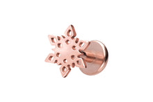 Laden Sie das Bild in den Galerie-Viewer, Titan Innengewinde Labret Schneeflocke Barbell Innengewinde Ohrpiercing piercinginspiration®