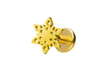 Laden Sie das Bild in den Galerie-Viewer, Titan Innengewinde Labret Schneeflocke Barbell Innengewinde Ohrpiercing piercinginspiration®