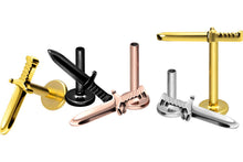 Laden Sie das Bild in den Galerie-Viewer, Titan Innengewinde Labret Schwert Dolch Ohrpiercing Platte Flach piercinginspiration®
