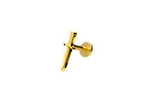 Laden Sie das Bild in den Galerie-Viewer, Titan Innengewinde Labret Schwert Dolch Ohrpiercing Platte Flach piercinginspiration®