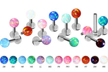 Laden Sie das Bild in den Galerie-Viewer, Titan Opal Labret Innengewinde Ohrpiercing piercinginspiration®