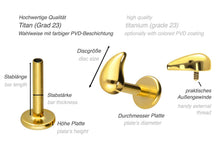 Laden Sie das Bild in den Galerie-Viewer, Titan Träne Innengewinde Labret Ohrpiercing piercinginspiration®