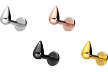 Laden Sie das Bild in den Galerie-Viewer, Titan Tropfen Innengewinde Labret Kristall Barbell Innengewinde Ohrpiercing piercinginspiration®