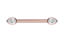 Laden Sie das Bild in den Galerie-Viewer, Titan Innengewinde Kristalltropfen Nippelpiercing piercinginspiration®