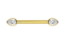 Laden Sie das Bild in den Galerie-Viewer, Titan Innengewinde Kristalltropfen Nippelpiercing piercinginspiration®