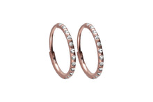 Laden Sie das Bild in den Galerie-Viewer, Titan Kreolen Clicker Ring Paar Mulitple Epoxy Kristalle Ohrringe piercinginspiration®