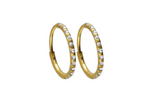 Laden Sie das Bild in den Galerie-Viewer, Titan Kreolen Clicker Ring Paar Mulitple Epoxy Kristalle Ohrringe piercinginspiration®