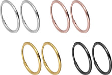 Laden Sie das Bild in den Galerie-Viewer, Titan Kreolen Clicker Ring Paar Ohrstecker Ohrringe piercinginspiration®