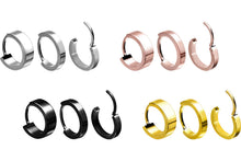 Laden Sie das Bild in den Galerie-Viewer, Titan Kreolen Clicker Ring Ohrstecker Paar Breit Ohrringe piercinginspiration®