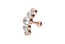 Laden Sie das Bild in den Galerie-Viewer, Titan 5 Kugeln Kristalle Ohrstecker Ohrpiercing piercinginspiration®