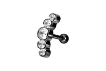 Laden Sie das Bild in den Galerie-Viewer, Titan 5 Kugeln Kristalle Ohrstecker Ohrpiercing piercinginspiration®