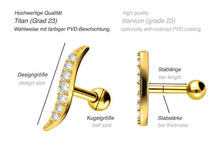 Laden Sie das Bild in den Galerie-Viewer, Titan Schwung Ohrstecker Ohrpiercing piercinginspiration®