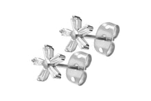 Laden Sie das Bild in den Galerie-Viewer, Titan 5 Kristalle Baguette Blume Ohrstecker Ohrringe Paar piercinginspiration®