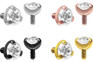 Titan Kristall Rund Schraubaufsatz mit Außengewinde piercinginspiration®