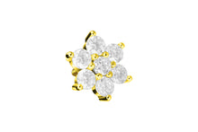 Laden Sie das Bild in den Galerie-Viewer, Titan Kristalle Blume Kristallblume Schraubaufsatz mit Außengewinde piercinginspiration®