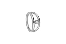 Laden Sie das Bild in den Galerie-Viewer, Titan Zweifach Kristall Doppel Ring 2 Ringe Clicker piercinginspiration®