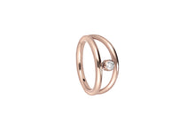Laden Sie das Bild in den Galerie-Viewer, Titan Zweifach Kristall Doppel Ring 2 Ringe Clicker piercinginspiration®