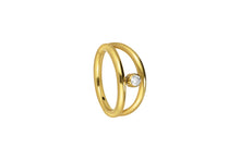 Laden Sie das Bild in den Galerie-Viewer, Titan Zweifach Kristall Doppel Ring 2 Ringe Clicker piercinginspiration®