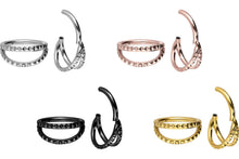 Laden Sie das Bild in den Galerie-Viewer, Titan Nieten Zweifach Doppel Ring 2 Ringe Clicker piercinginspiration®