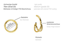 Laden Sie das Bild in den Galerie-Viewer, Titan Nieten Zweifach Doppel Ring 2 Ringe Clicker piercinginspiration®