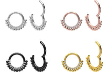Laden Sie das Bild in den Galerie-Viewer, Titan 13 Kugeln Kristalle Clicker Ring piercinginspiration®