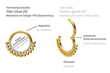 Laden Sie das Bild in den Galerie-Viewer, Titan 13 Kugeln Kristalle Clicker Ring piercinginspiration®