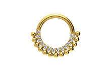 Laden Sie das Bild in den Galerie-Viewer, Titan 13 Kugeln Kristalle Clicker Ring piercinginspiration®