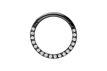 Laden Sie das Bild in den Galerie-Viewer, Titan Multiple Eingefasste Kristalle Clicker Ring piercinginspiration®