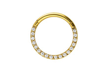 Laden Sie das Bild in den Galerie-Viewer, Titan Multiple Eingefasste Kristalle Clicker Ring piercinginspiration®
