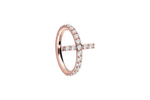 Laden Sie das Bild in den Galerie-Viewer, Titan Kreuz Clicker Ring Eingefasste Kristalle piercinginspiration®