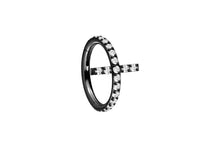 Laden Sie das Bild in den Galerie-Viewer, Titan Kreuz Clicker Ring Eingefasste Kristalle piercinginspiration®
