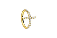 Laden Sie das Bild in den Galerie-Viewer, Titan Kreuz Clicker Ring Eingefasste Kristalle piercinginspiration®