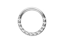 Laden Sie das Bild in den Galerie-Viewer, Titan Multiple Eingefasste Epoxy Kristalle Clicker Ring piercinginspiration®