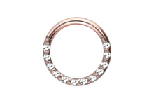 Laden Sie das Bild in den Galerie-Viewer, Titan Multiple Eingefasste Epoxy Kristalle Clicker Ring piercinginspiration®