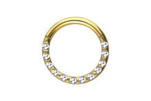 Laden Sie das Bild in den Galerie-Viewer, Titan Multiple Eingefasste Epoxy Kristalle Clicker Ring piercinginspiration®
