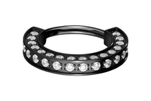 Laden Sie das Bild in den Galerie-Viewer, Titan 3D Multiple Eingefasste Kristalle Clicker Ring piercinginspiration®