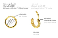 Laden Sie das Bild in den Galerie-Viewer, Titan Nieten Rock Clicker Ring piercinginspiration®