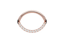 Laden Sie das Bild in den Galerie-Viewer, Titan Multiple Eingefasste Kristalle Oval Clicker Ring piercinginspiration®