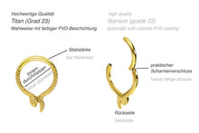 Laden Sie das Bild in den Galerie-Viewer, Titan Schlange Spitz Clicker Ring piercinginspiration®