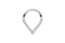 Laden Sie das Bild in den Galerie-Viewer, Titan Spitz Clicker Ring 16 Eingefasste Kristalle piercinginspiration®