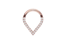 Laden Sie das Bild in den Galerie-Viewer, Titan Spitz Clicker Ring 16 Eingefasste Kristalle piercinginspiration®