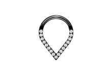 Laden Sie das Bild in den Galerie-Viewer, Titan Spitz Clicker Ring 16 Eingefasste Kristalle piercinginspiration®